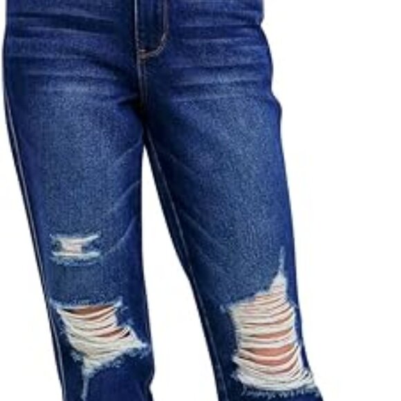 Judy Blue‎ High Rise Rigid Magic Distressed Straight Jeans Size 9 **New** - Picture 1 of 7